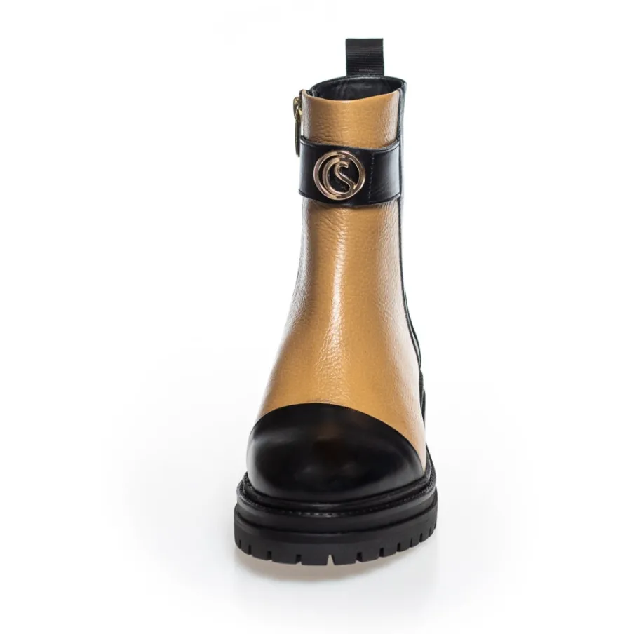 Copenhagen Shoes Ankelstøvler^ALL GOOD VIBES ONLY - BLACK/CAMEL Allgood vibes only boot black camel