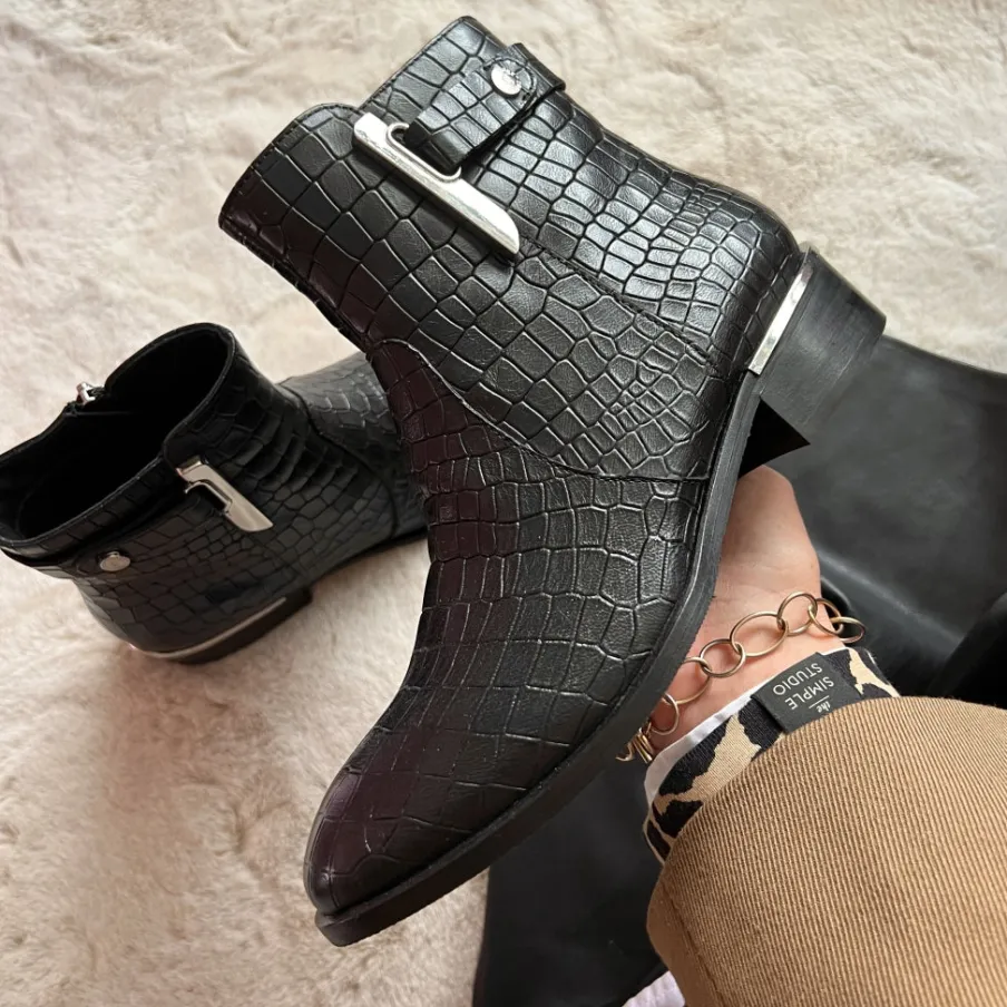 Copenhagen Shoes Ankelstøvler^ALLISA Crocco 22 - Black Allisacrocco 22 boot black