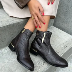 Copenhagen Shoes Ankelstøvler^ALLISA Crocco 22 - Dark Brown Allisacrocco 22 boot dark brown