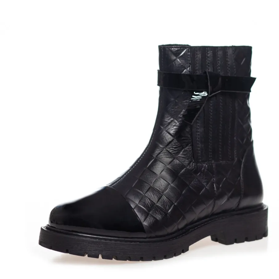 Copenhagen Shoes Ankelstøvler^BE MY GUEST - BLACK PATENT Bemy guest boot black patent