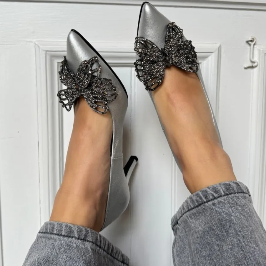 Copenhagen Shoes Stiletter^BUTTERFLY - SILVER - SILVER (ARGENTO) Butterflysilver heels silver argento