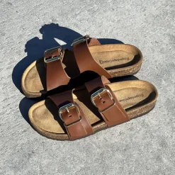 Copenhagen Shoes Flade Sandaler^CELINA SUEDE - Cognac