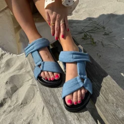 Copenhagen Shoes Flade Sandaler^COPENHAGEN SUMMER - DENIM - Light blue