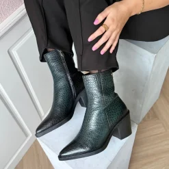 Copenhagen Shoes Støvler Med Hæl|Ankelstøvler^CPH ORIGINAL GREEN 23 - DARK GREEN Cphoriginal croco green 23 boot dark green