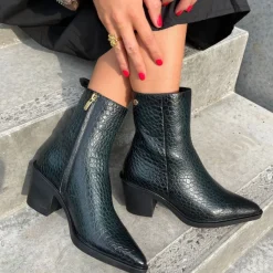 Copenhagen Shoes Støvler Med Hæl|Ankelstøvler^CPH ORIGINAL GREEN 23 - DARK GREEN Cphoriginal croco green 23 boot dark green