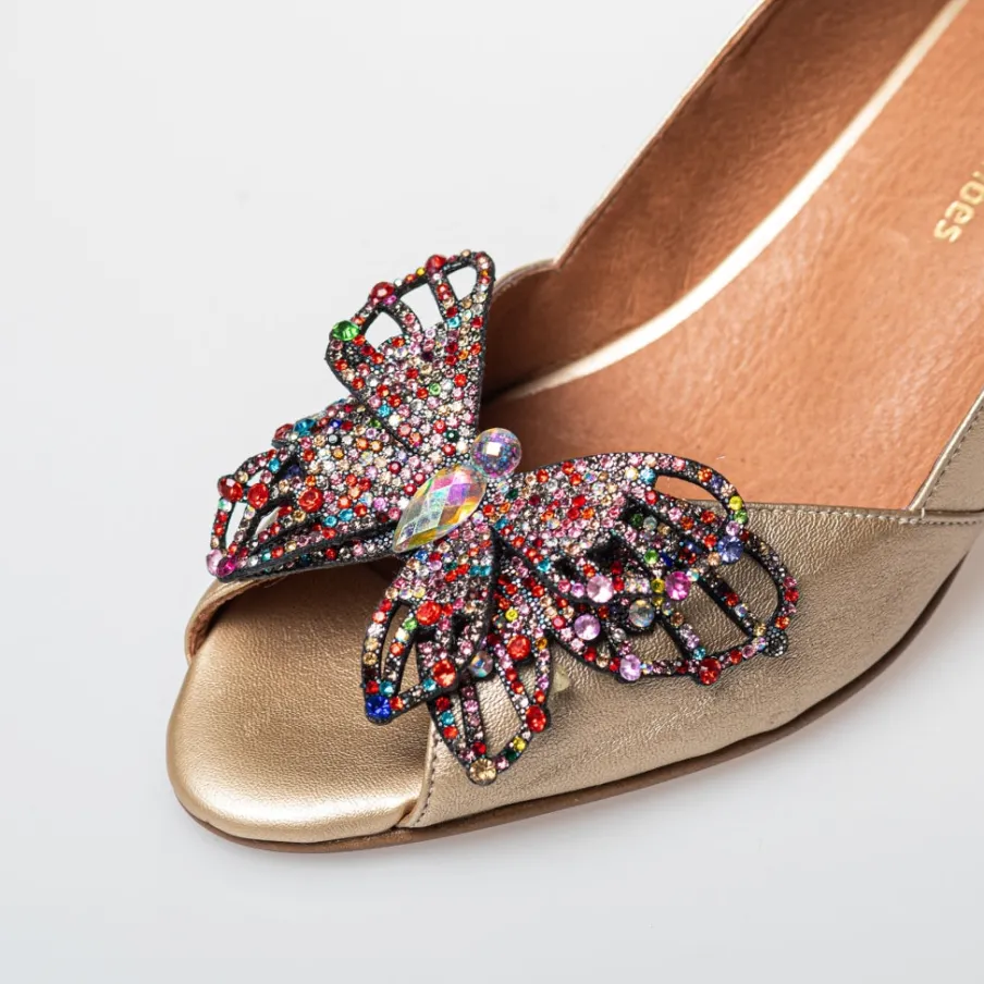 Copenhagen Shoes Sandaler Med Hæl|Stiletter^DIAMONDS AND BUTTERFLIES - GOLD Diamondsand butterflies heels gold