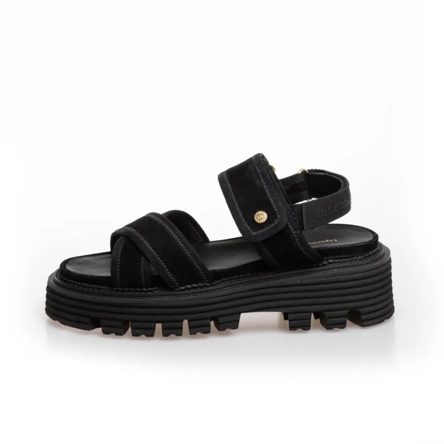 Copenhagen Shoes Flade Sandaler^DIRECTION - Black Directionsandal black