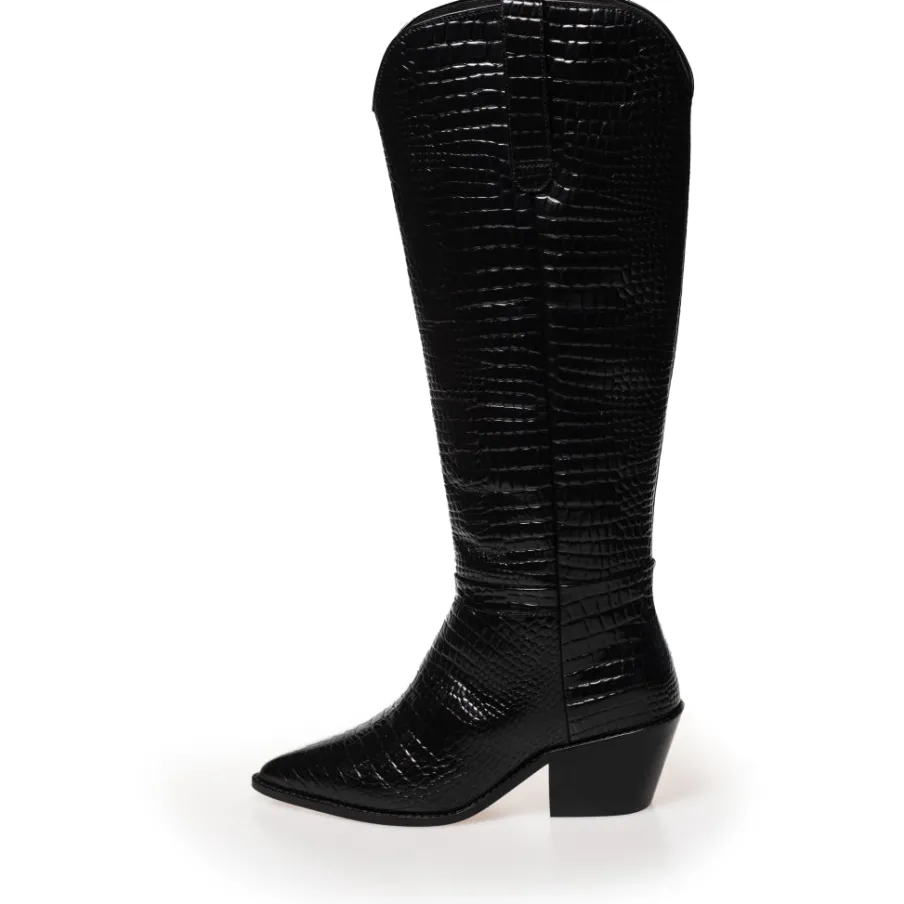 Copenhagen Shoes Støvler Med Hæl|Lange Støvler^DIVIDED - Black croco