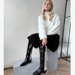 Copenhagen Shoes Støvler Med Hæl|Lange Støvler^DIVIDED MULTI - BLACK/OFF WHITE Black off white