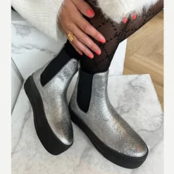 Copenhagen Shoes Chelsea Boots|Ankelstøvler^ENYA BOOT SILVER - Silver Snake Enyaboot silver boot silver snake