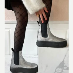 Copenhagen Shoes Chelsea Boots|Ankelstøvler^ENYA BOOT SILVER - Silver Snake Enyaboot silver boot silver snake