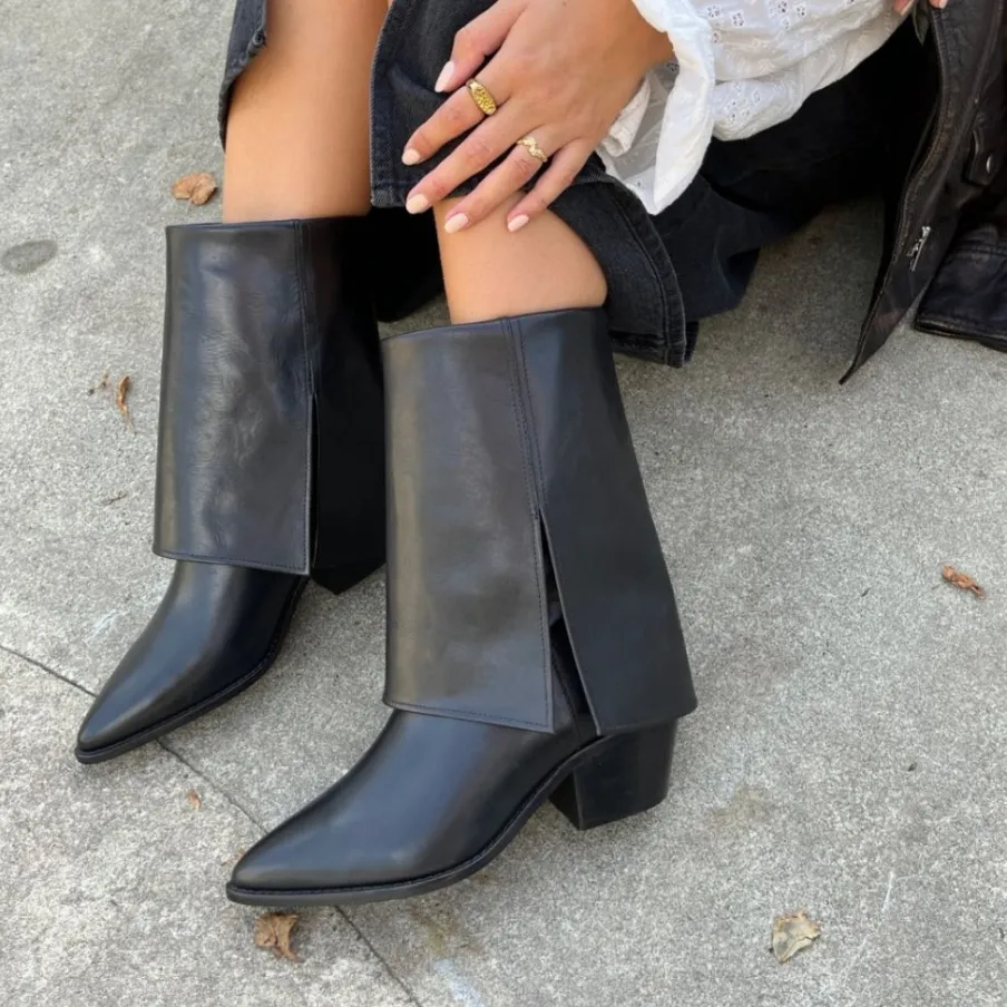 Copenhagen Shoes Lange Støvler^FALLING HIGH - BLACK Fallinghigh pre order del end sept stoevler black