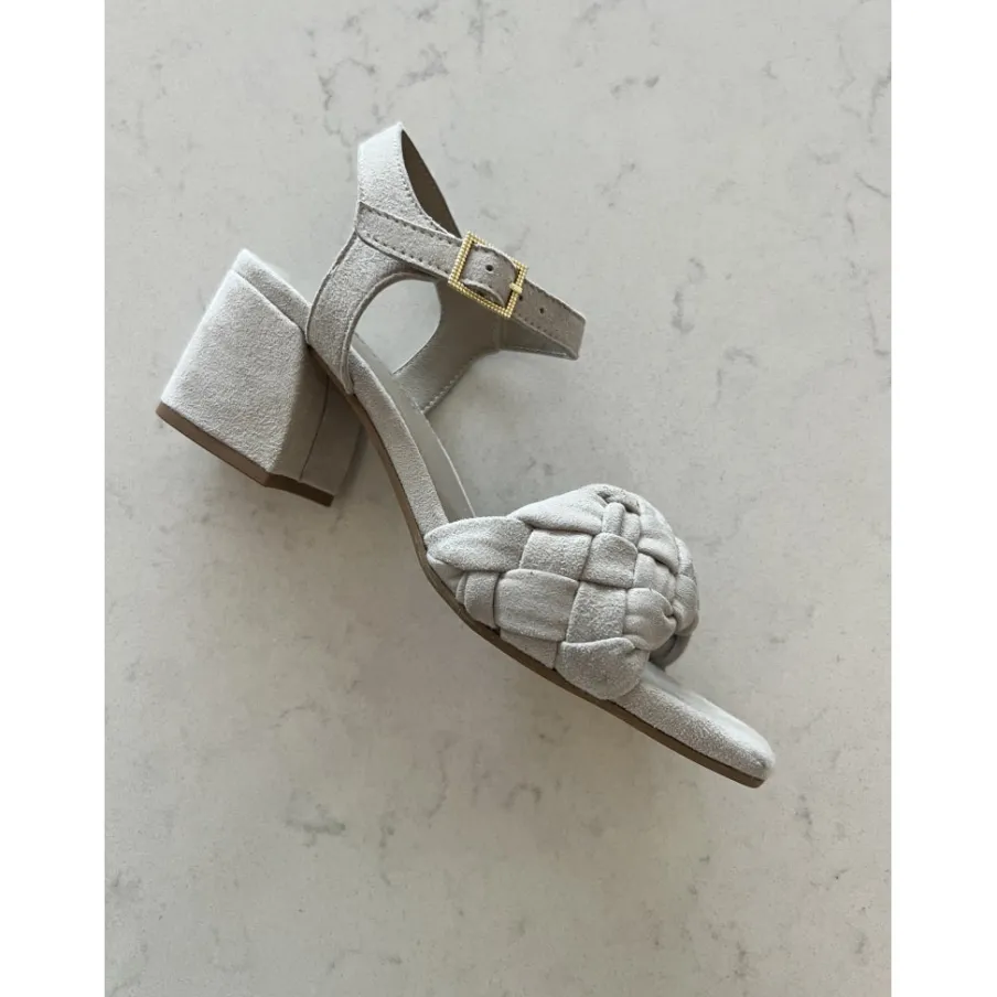 Copenhagen Shoes Sandaler Med Hæl|Stiletter^FEEL IT - SUEDE - BEIGE (CORDA) Feelit suede heels beige corda
