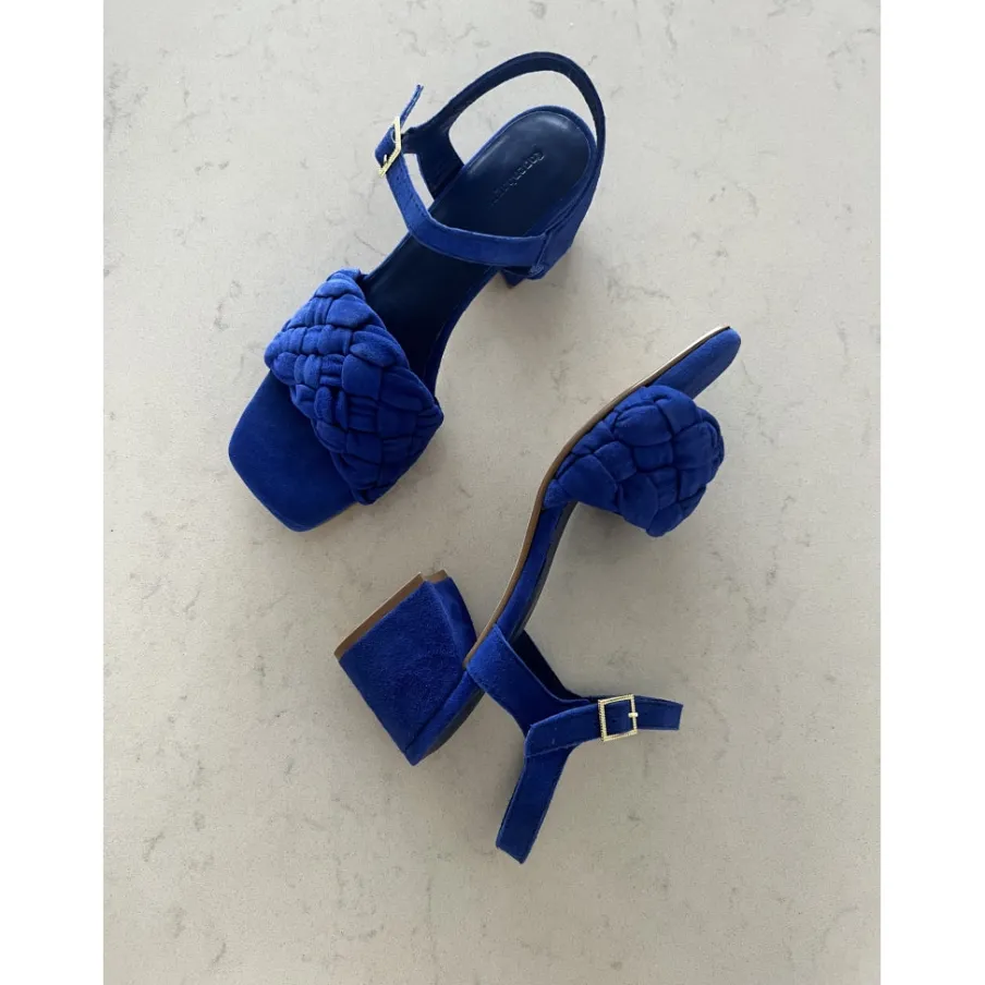 Copenhagen Shoes Sandaler Med Hæl|Stiletter^FEEL IT - SUEDE - Electric Blue Suede Feelit suede heels electric blue suede