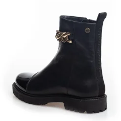 Copenhagen Shoes Ankelstøvler^FLOWER EYES - BLACK/GOLD/PATENT Flowereyes boot black gold patent