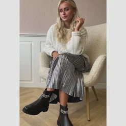 Copenhagen Shoes Ankelstøvler^FLOWER EYES - BLACK/SILVER Flowereyes boot black silver