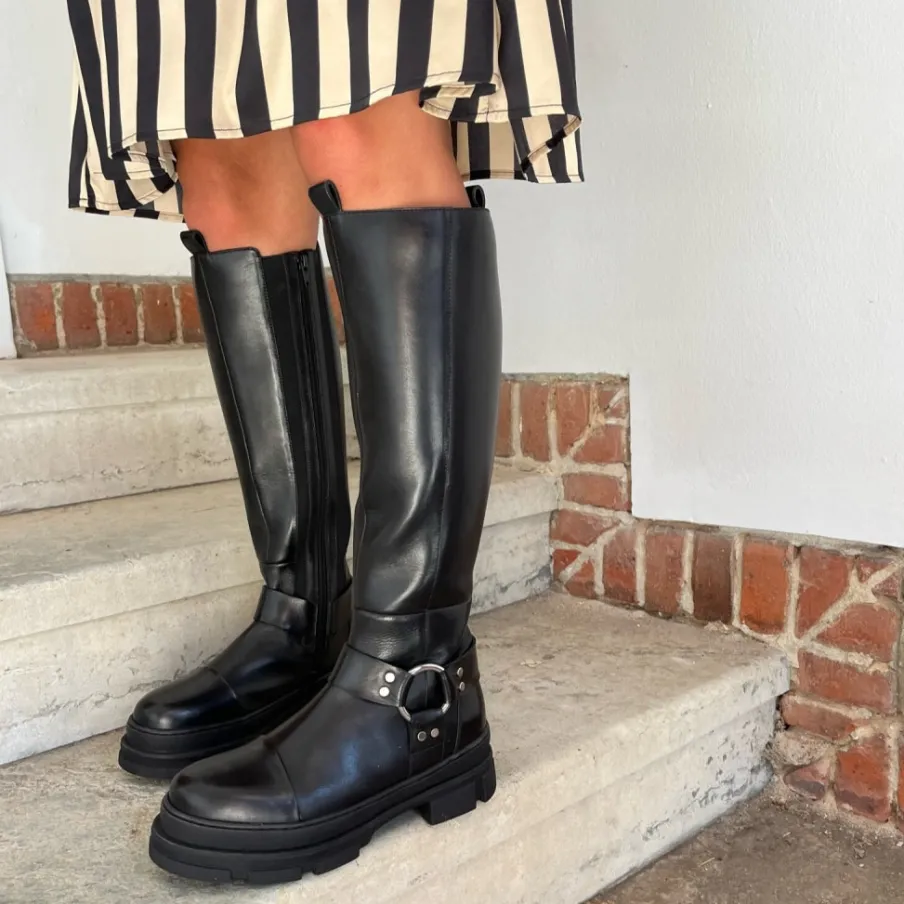 Copenhagen Shoes Lange Støvler^FOLLOW AND ROCK - Black