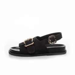 Copenhagen Shoes Flade Sandaler^FOREVER YOU SUEDE - BLACK Foreveryou suede sandal black