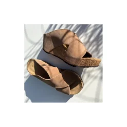 Copenhagen Shoes Sandaler Med Kilehæle^FRANCES 23 Suede - BEIGE (BEIGE 132 BIS) Frances23 suede slippers beige beige 132 bis