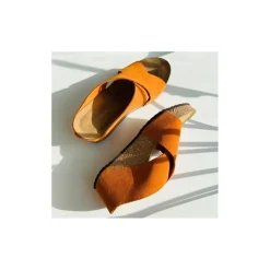 Copenhagen Shoes Sandaler Med Kilehæle^FRANCES 23 Suede - ORANGE (ARANCIO 400) Frances23 suede slippers orange arancio 400