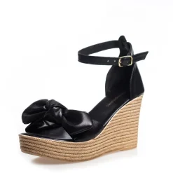 Copenhagen Shoes Sandaler Med Kilehæle^GENE - BLACK Genesandal wedge black