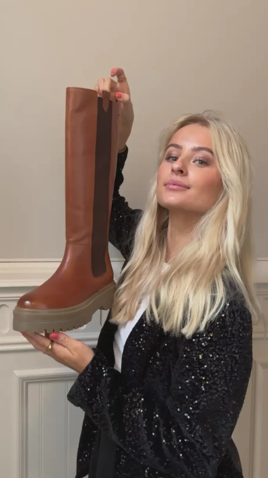 Copenhagen Shoes Lange Støvler^GOING HIGH 22 COPENHAGEN - Cognac
