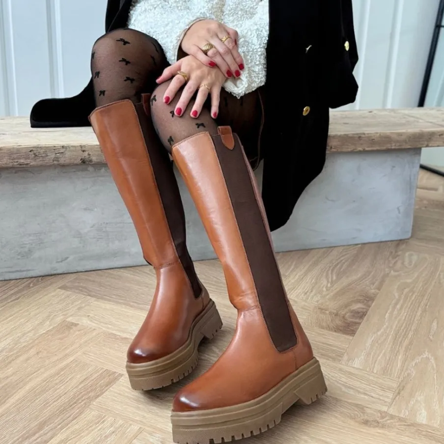 Copenhagen Shoes Lange Støvler^GOING HIGH 22 COPENHAGEN - Cognac