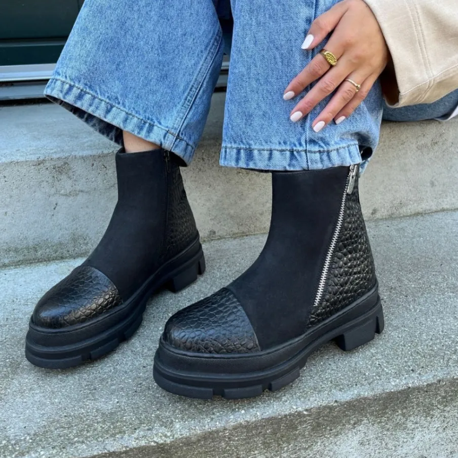Copenhagen Shoes Chelsea Boots|Ankelstøvler^GOOD VIBES ONLY - BLACK Goodvibes only stoevler black
