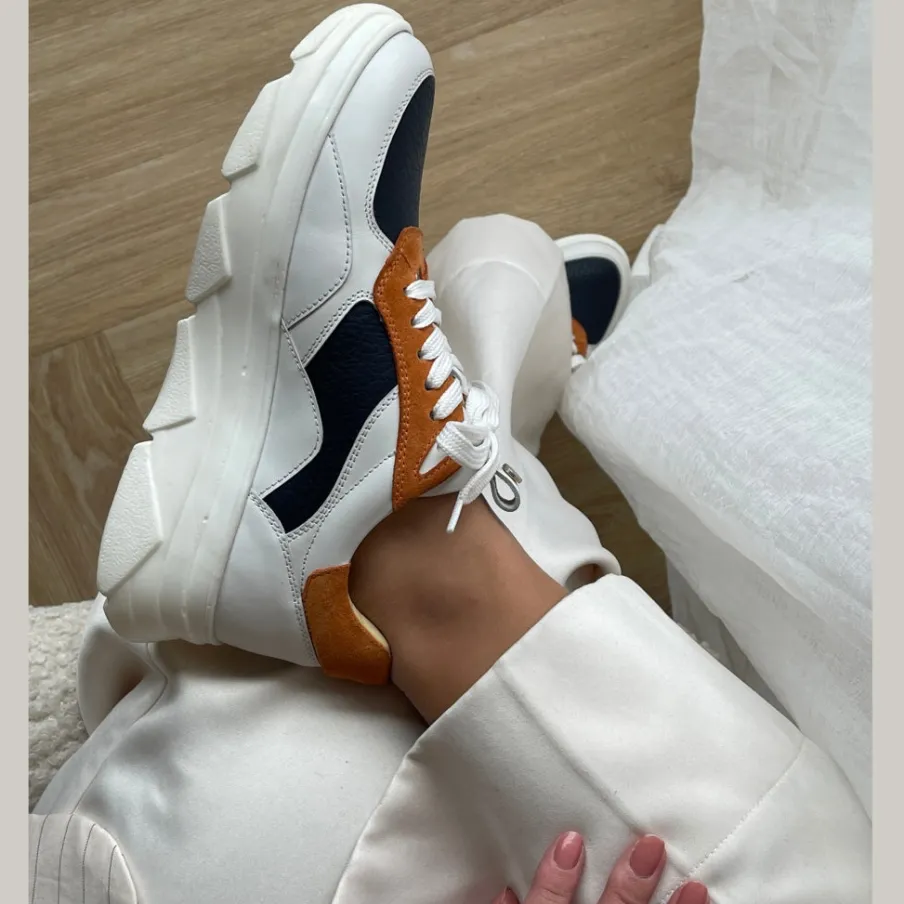 Copenhagen Shoes Sneakers^I AM ME - WHITE/ORANGE/NAVY White orange navy