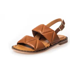 Copenhagen Shoes Flade Sandaler^JUST BECAUSE - COGNAC Justbecause sandal cognac