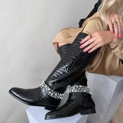 Copenhagen Shoes Lange Støvler^LADY BOOT - Black