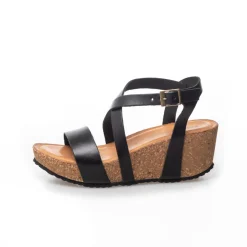 Copenhagen Shoes Sandaler Med Kilehæle^LAURA 22 - BLACK Laura22 sandal black
