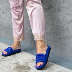 Copenhagen Shoes Flade Sandaler^LEAFS SUEDE - Electric blue