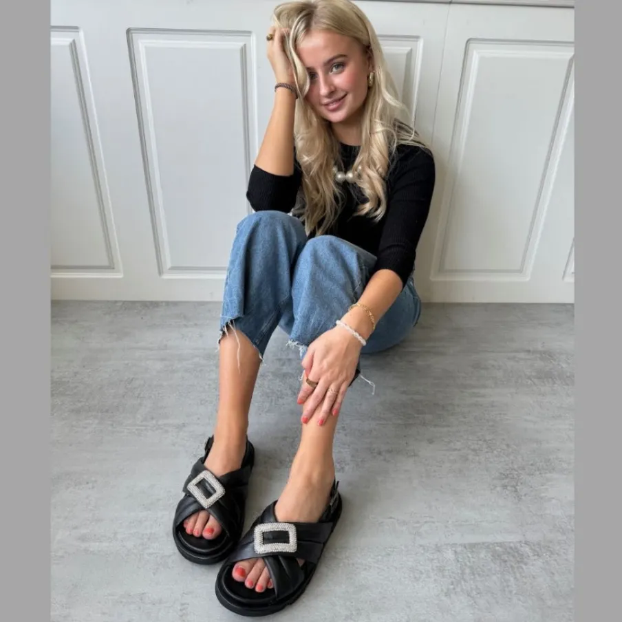 Copenhagen Shoes Flade Sandaler^LIKE A MELODY - Black Likea melody sandal black