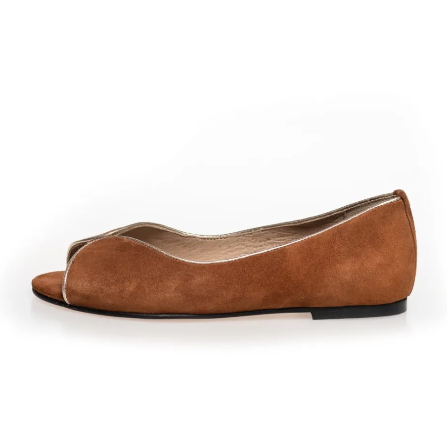 Copenhagen Shoes Ballerinasko^LIKE A MELODY - SUEDE - Cognac