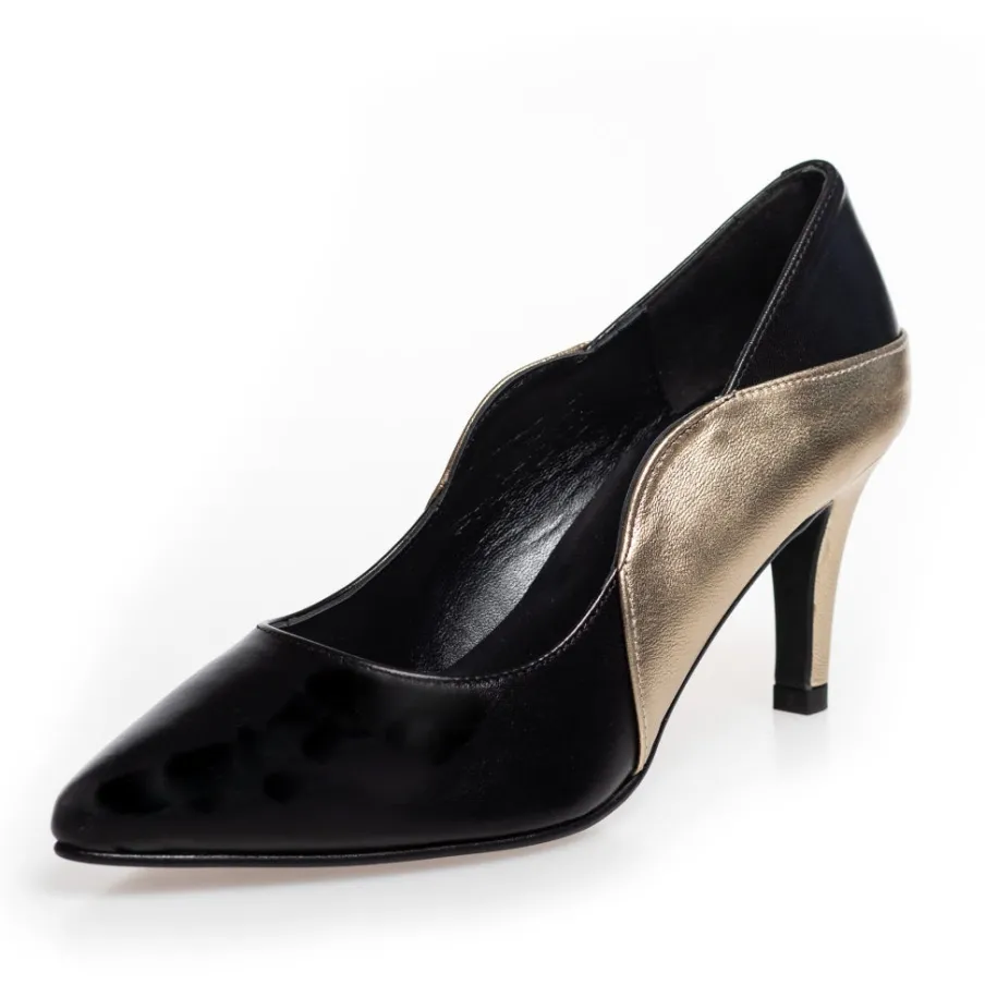 Copenhagen Shoes Stiletter^LOVE AND JOY - BLACK GOLD - Black Gold Loveand joy black gold heels black gold