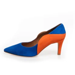 Copenhagen Shoes Stiletter^LOVE AND JOY - ELECTRIC BLUE / ORANGE Loveand joy heels electric blue orange