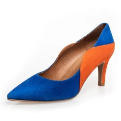 Copenhagen Shoes Stiletter^LOVE AND JOY - ELECTRIC BLUE / ORANGE Loveand joy heels electric blue orange