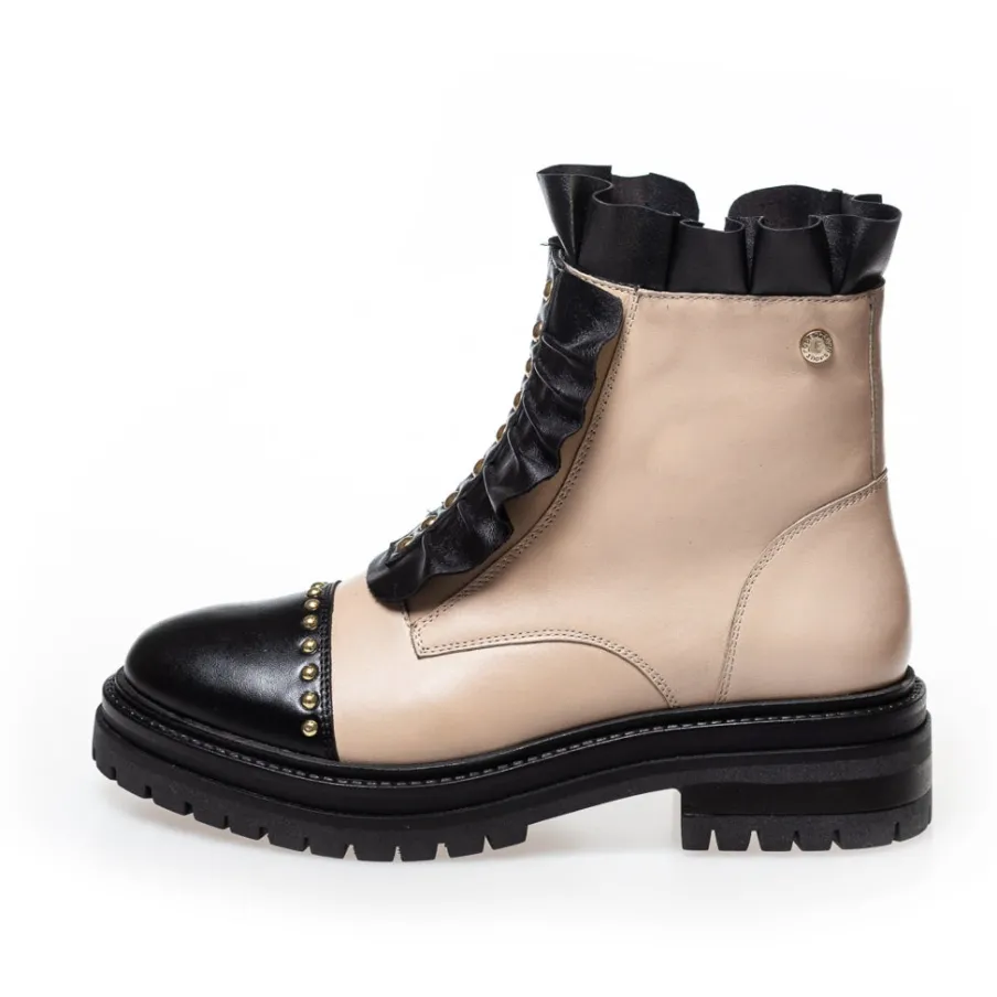Copenhagen Shoes Ankelstøvler^LOVE ME MULTI - BEIGE W/BLACK Loveme multi boot beige w black