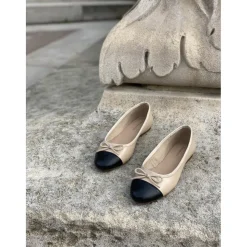 Copenhagen Shoes Ballerinasko^LOVELY - Black Beige Sblack beige