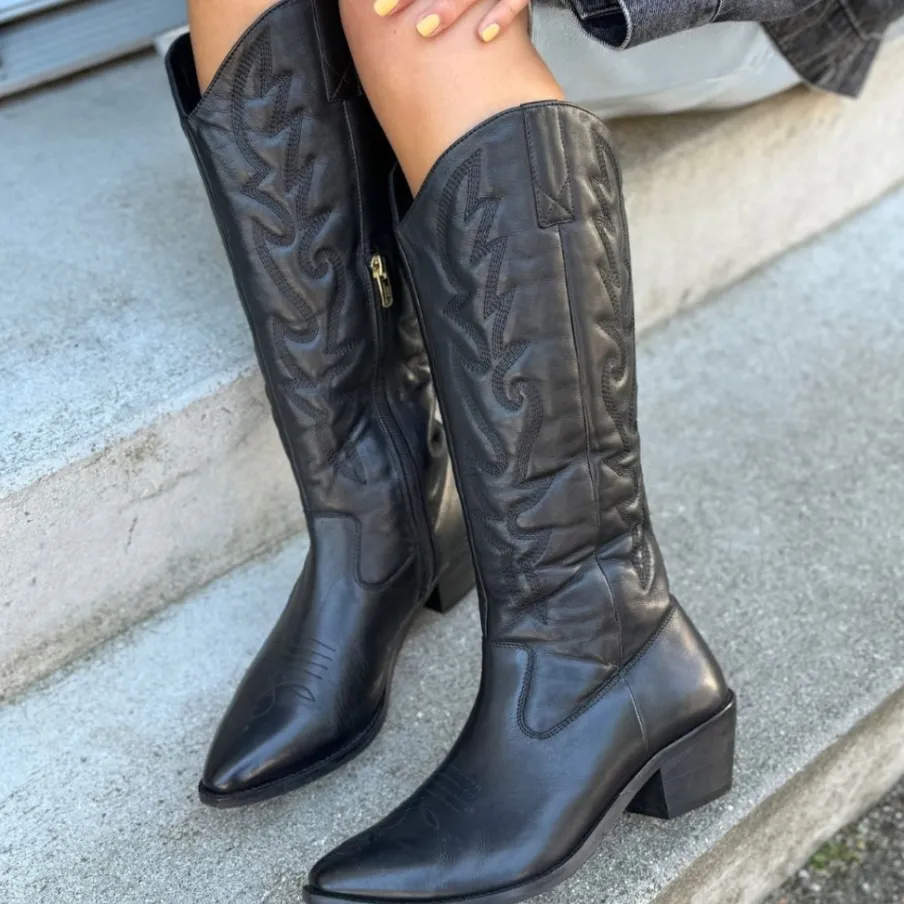 Copenhagen Shoes Støvler Med Hæl|Lange Støvler^MAKE A WISH - BLACK Makea wish boot black