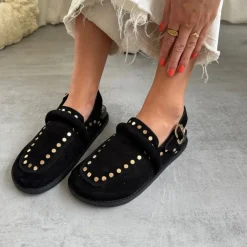 Copenhagen Shoes Mules · Slip Ins^MILLA SHOES - BLACK SUEDE Millashoes loafer black suede
