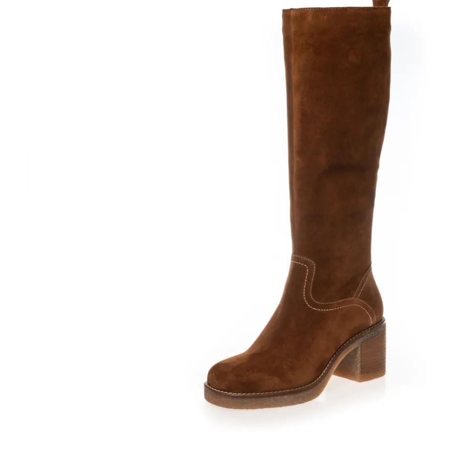 Copenhagen Shoes Støvler Med Hæl|Lange Støvler^MOVES AND ME - Cognac