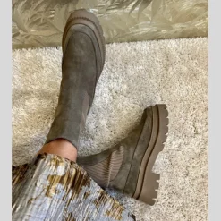 Copenhagen Shoes Chelsea Boots|Ankelstøvler^MY GIRL AND ME SUEDE - DK TAUPE (ARMY) Mygirl and me suede boot dk taupe army