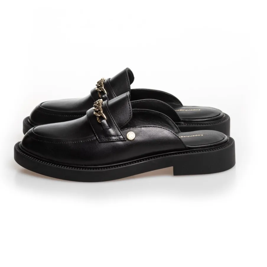 Copenhagen Shoes Loafers^MY VIBES CHAIN - Black Myvibes chain loafer black