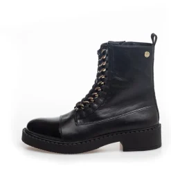 Copenhagen Shoes Ankelstøvler^NEW ROCK PATENT - BLACK/GOLD Newrock patent boot black gold