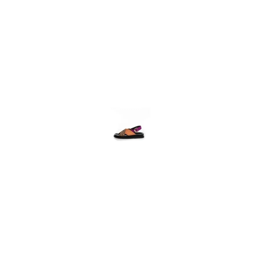 Copenhagen Shoes Flade Sandaler^NEW STRONGER MULTI 23 - LEO/ORANGE Newstronger multi 23 sandal leo orange