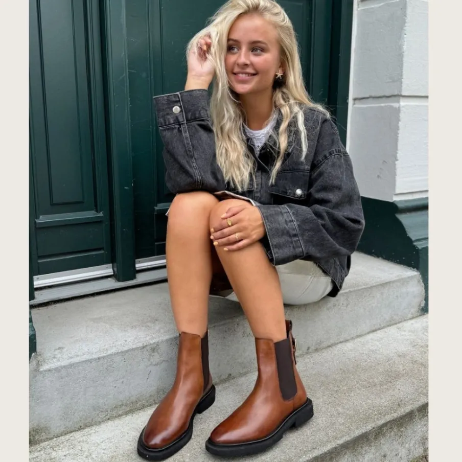 Copenhagen Shoes Chelsea Boots|Ankelstøvler^PASSION OF LOVE - COGNAC Passionof love stoevler cognac