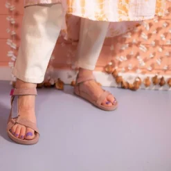 Copenhagen Shoes Flade Sandaler^PEACE Suede - Rosa/baby Blue Combi Peacesuede sandal rosa baby blue combi
