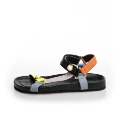 Copenhagen Shoes Flade Sandaler^PEACE WITH PEARL 22 - BLACK/NEON Peacewith pearl 22 sandal black neon